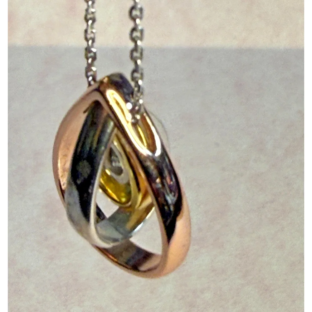 J. Rosee 925 Gold Over Sterling Teardrop Necklace Dream Love Happiness 16 in